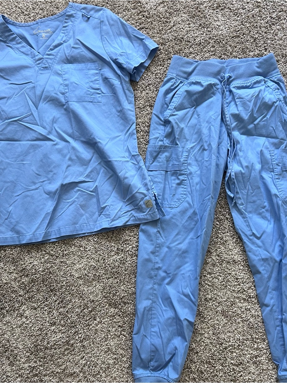 Easy stretch ceil blue scrub set